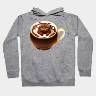 Chocolate Cat in a Tea Cup Hoodie